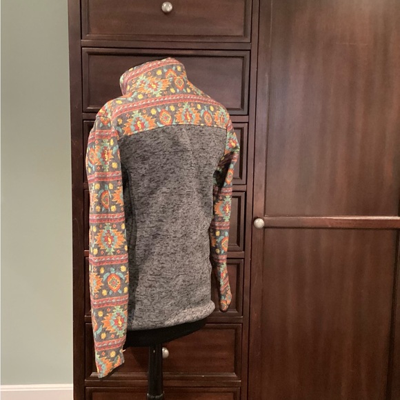 Simply Southern Fleece Pullover Women's Aztec Large Snap-T Lined Knit w/ Pockets - Picture 5 of 8